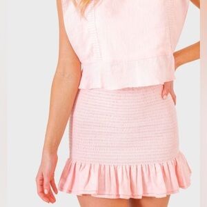 NWT KOCH Nicole Skirt ok light blue with gold speckles size M